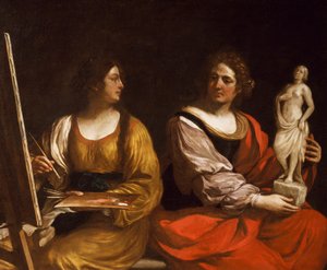 Resim ve Heykel Alegorisi, Guercino olarak bilinen Giovanni Francesco Barbieri tarafından by Guercino