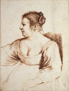 Oturan Kadın, 1640-1649 by Guercino