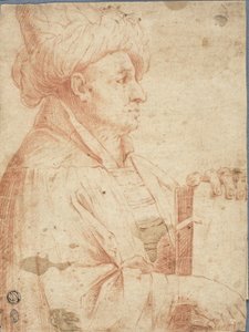 Kitaplı Sarıklı Adamın Büstü by Guercino