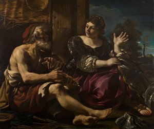 Erminia ve Çoban, 1619-20. by Guercino