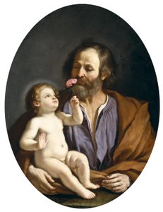 Guercino - İsa Çocuk ile Aziz Yusuf, c.1637 by Guercino