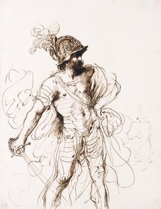 Mars, Kılıcı Çekilmiş, Sağa döndü, by Guercino