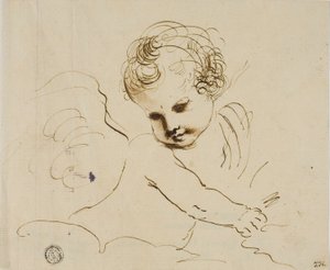 Bulutlarda Putto by Guercino