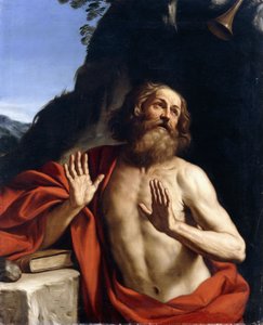 Vahşi Doğada Aziz Jerome, by Guercino