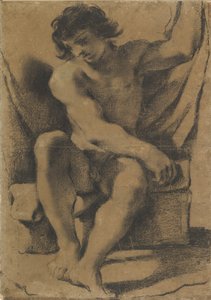 Neredeyse Önden Görünümde Oturan Çıplak Genç Adam, ca. 1618.