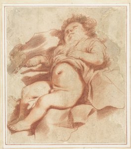 Uyuyan bir çocuğun incelenmesi by Guercino