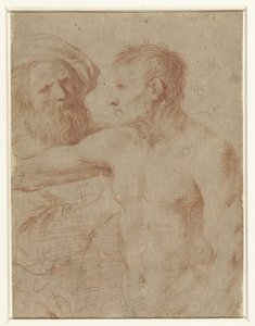 İki adam by Guercino