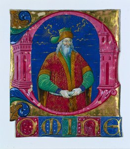 Bir Koro Kitabından İlk D[omine]: Kral Süleyman, c. 1470-1480. by Guglielmo Giraldi del Magri [or del