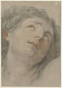 Saint Sebastian'ın başı, yukarı bakıyor by Guido Reni