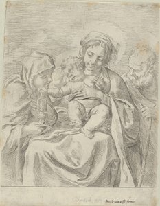 Aziz Clare ile Kutsal Aile, 1590-1600. by Guido Reni