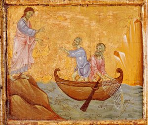 Mucizevi balık avı, Guido da Siena (1250-1300 dolaylarında) tarafından Taht Edilen Aziz Petrus Antependium