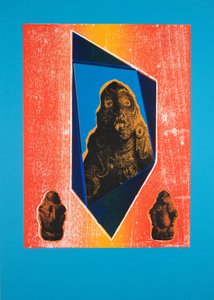 Görünmez Oda Nº9, Mavi, 2019 (gravür ve serigrafi)