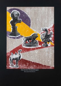 Üç Dönüşüm Üzerine, Böyle Buyurdu Zerdüşt, 2022 (tahta baskı ve serigrafi)