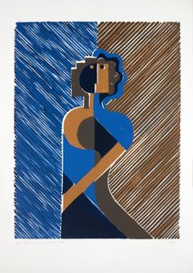 Duvara Eğilen Kadın, 2019 (linocut)