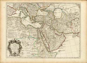 1701 Guillaume Delisle Osmanlı ve Pers İmparatorlukları haritası (kırpılmış) by Guillaume Delisle