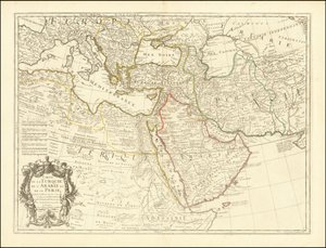 1701 haritası - Türkiye Arabistan ve İran Haritası by Guillaume Delisle