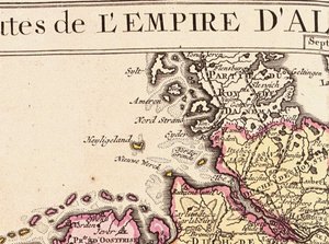 Alman İmparatorluğu haritasından Heligoland detayı, 1730 by Guillaume Delisle