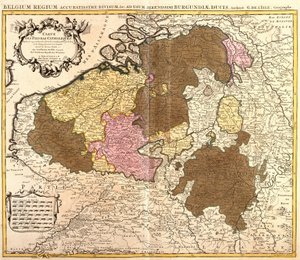 Katolik Hollanda Haritası (Belçika ve Lüksemburg) (gravür by Guillaume Delisle