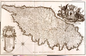 Korsika Haritası (Fransa) (gravür by Guillaume Delisle