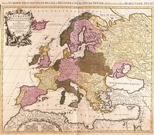 Map of Europe (etching by Guillaume Delisle
