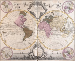 Planisphere World (gravür by Guillaume Delisle