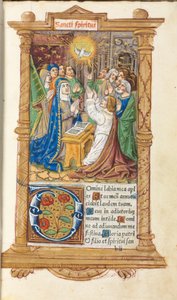 Basılı Saat Kitabı (Roma Kullanımı): fol. 58r, Pentekost by Guillaume Le Rouge