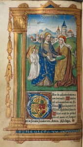 Basılı Saat Kullanım Saatleri Kitabı: fol.29v, The Visitation, 1510. by Guillaume Le Rouge