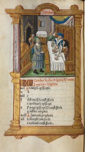 Basılı Saatler Kitabı Roma Kullanımı: fol. 11v, Ekim takvim sayfası, 1510.