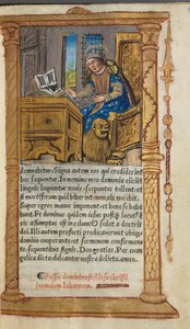 Basılı Saatler Kitabı Roma Kullanımı: fol. 20r, Aziz Mark, 1510. by Guillaume Le Rouge