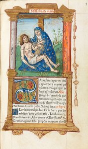 Basılı Saatler Kitabı Roma Kullanımı: fol. 53r, Pieta, 1510. by Guillaume Le Rouge