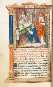 Basılı Saatler Kitabı Roma Kullanımı: fol. 96v, Aziz Gregory Kütlesi, 1510.