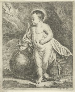 Küre ve yılan ile İsa çocuk by Guillaume Pierre Mensaert