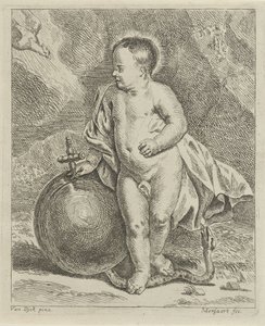 Küre ve yılan ile İsa çocuk by Guillaume Pierre Mensaert