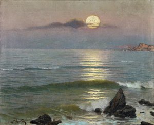 Ay Işığı - Gomez Gil, Guillermo (1862-1942) - c. 1910 - Tuval üzerine yağlı boya - 43x53 - Museo Carmen Thyssen, Malaga by Guillermo Gomez y Gil