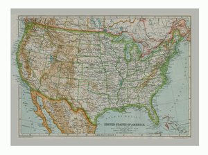 Amerika Birleşik Devletleri Haritası, c1910 by Gull Engraving Company