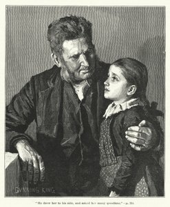 "Onu yanına çekti ve ona birçok soru sordu" (gravür) by Gunning (after) King