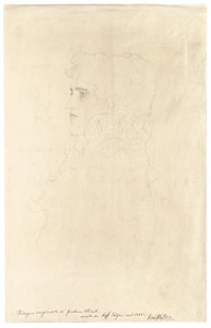 Profilde fırfırlı yakalı bir kadın portresi by Gustav Klimt