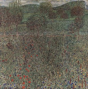 çiçek açan alan by Gustav Klimt