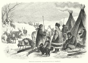 Samoyede kampı (gravür) by Gustav (after) Sundblad