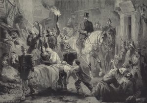 Louis Napoleon, 3 Aralık 1851 gecesi at sırtında Paris barikatlarını ziyaret ediyor.