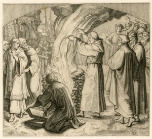 Martin Luther aforoz boğasını yakıyor by Gustav Ferdinand Leopold Konig