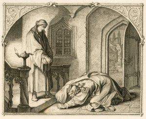 Martin Luther, soyguncu Hans Kohlhase (1500-1540) ile birlikte by Gustav Ferdinand Leopold Konig