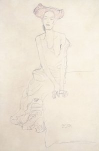 Ağustos Ruhubeit Genç Kadın, Elleriyle Destekliyor, 1908 by Gustav Klimt