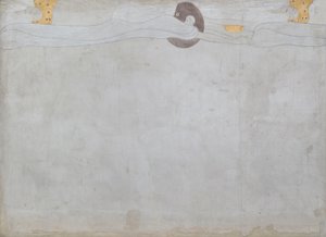 Beethoven Frizi: Mutluluk özlemi - panel 1, sol uzun duvar by Gustav Klimt