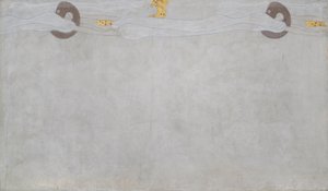 Beethoven Frizi: Mutluluk özlemi - Levha 4, sol uzun duvar by Gustav Klimt