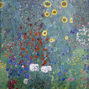 Güneş çiçekleri ile yazlık bahçe by Gustav Klimt