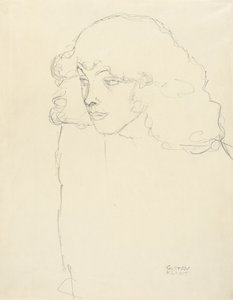 Üç çeyrek profilde bir Kızın Yarım Boy Portresi, 1913 by Gustav Klimt