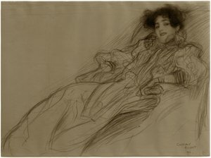 Koltuktaki genç bayan by Gustav Klimt