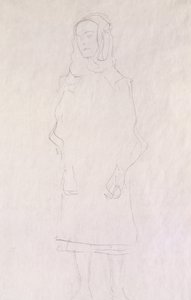 Mada Primavesi, c.1925 (simli japon kağıdına kurşun kalem) by Gustav Klimt