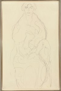Önden oturan kadın, c.1917-18 by Gustav Klimt